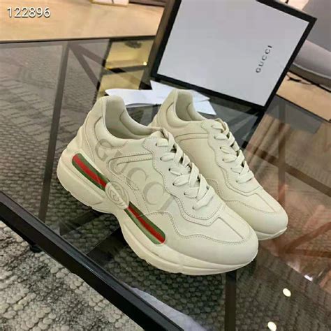 gucci rhyton leather sneakers|Gucci rhyton beige ebony.